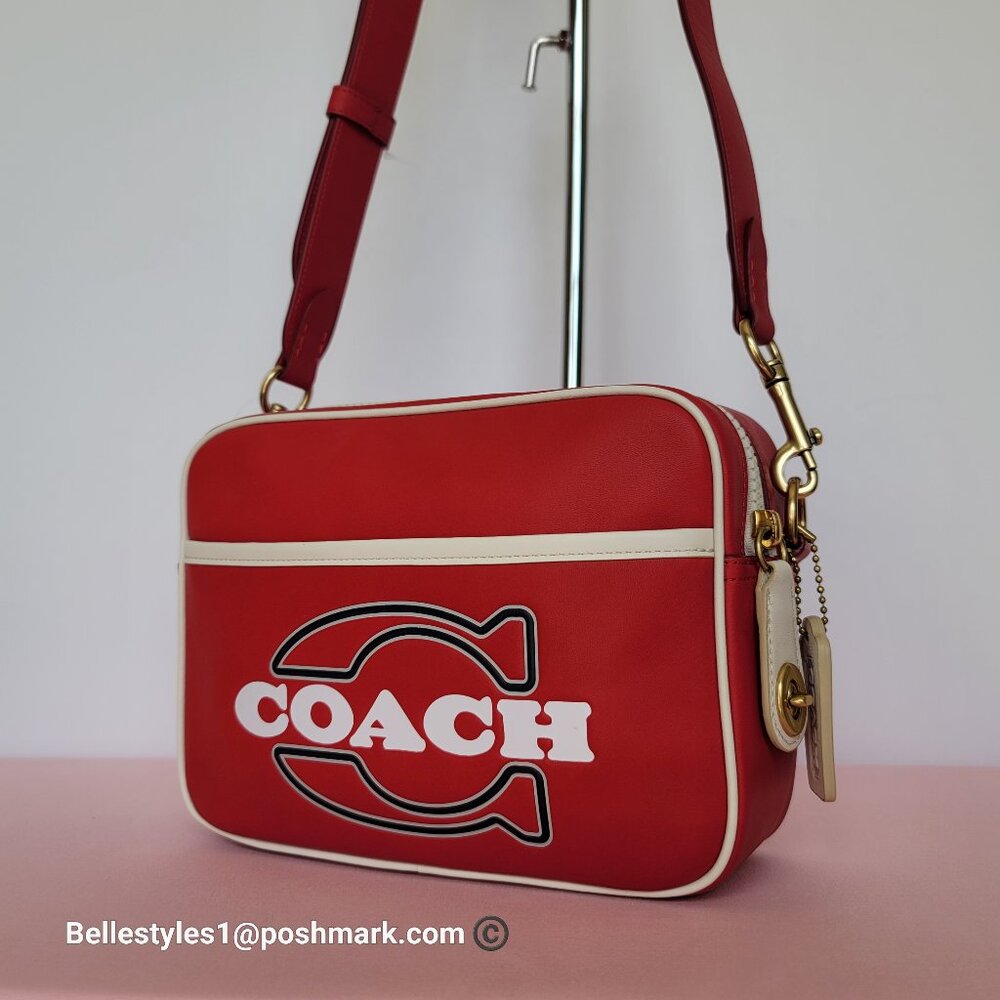 COACH Unisex 1941 Camera Glovetanned Leather with COACH Stamp Crossbody Bag⭐ - Picture 4 of 16